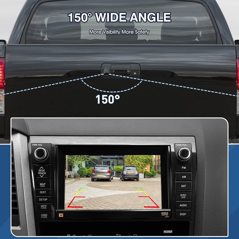 ACAUTO Tailgate Handle Backup Camera Fit for Toyota Tundra 2007-2013 Classic Tailgate Reversing Rear View Park Assist Camera RCA Plug Replaces 69090-0C051 86790-34011 86790-34030 - Image 3